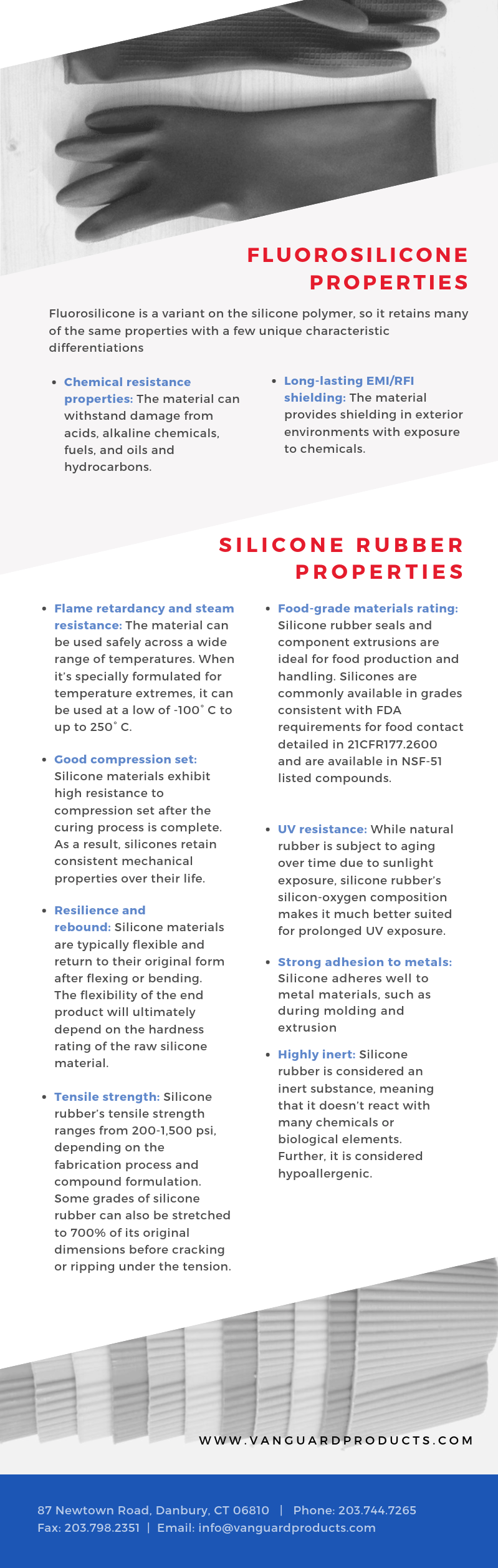 infographic describing the properties of silicone